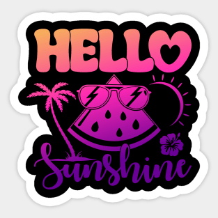 Hello Sunshine Summer Watermelon Vacation Beach Sunglass Sticker